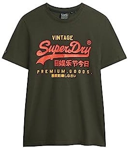 Superdry Herren Classic Vl Heritage T-Shirt, Washed Black, XL