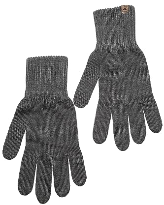KNITAS Gestrickte Fingerhandschuhe aus Merino Wolle für Damen Herren Jugend I Warme Winterhandschuhe I Bequeme Weiche Unisex Handschuhe in der Farbe Grau - Größe 9
