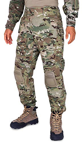 KRYDEX GEAR Pantaloni da Combat G3 Pantaloni Tattici Multi-Tasche con Ginocchiere Militare Pantaloni da Caccia da Combattimento Airsoft Outdoor per Gli Uomini (MC,XL)