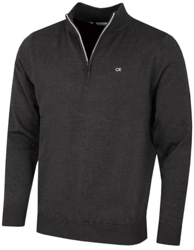 Calvin Klein Mens 2026 Campus 1/2 Zip All Season Easy Care Sweater