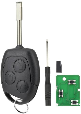 433MHz 4D63 Chip Remote Key For Ford Fiesta MK6 2002 - 2008 / Ford Focus Fiesta Fusion Transit Connect Key fob 3 Buttons with FO21 Blade Screwdriver Key Ring