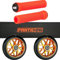 Fantic26 Stunt-Scooter Trick Roller Ersatzteile Bundle mit Odi SL Soft Griffen I Spy7 110mm Abec11 Rollen I Griptape Basic Orange