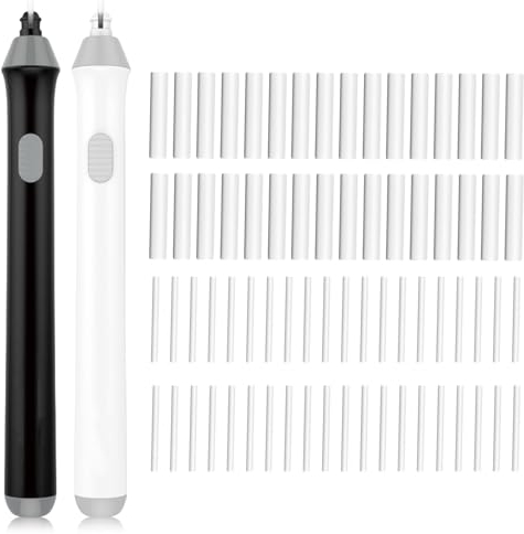 Nizirioo 2 Stück Elektrischer Radiergummi: Automatischer Radiergummi Batteriebetrieben mit 124 Stück Ersatzradiergummis, Radierstift Kit, Elektro-Radierer für Bleistifte Zeichnen, Lernen, Büro