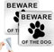 SINMAO Beware of The Dog Sign Metal Brushed 15x15cm Self Adhesive also with Pre-Drilled Holes for Outdoor Gate Silver 2 Pack