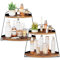 Puricon Organizer Bagno a 2 livelli in Legno, Organizer Porta Trucchi Dkincare Creme Profumi -Marrone 2Pezzi