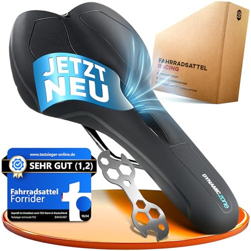 Forrider Fahrradsattel Ergonomisch, Memory Foam und Innovative Federung maximalen Fahrkomfort bequem & weich |2025|für E-Bike und Fahrrad | Sattel für Damen & Herren City/MTB/Rennrad/Trekking (Racing)