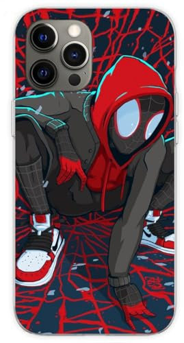 EWINRU Phone Case Miles Compatible with iPhone 15 14 13 Hoodie Movies Super Red Heroes 12/13 Pro Max Morales 11 Se 2022 2020 11 Promax X 13 Xr 8 7 6 Plus Mini Pro Max