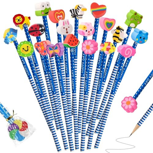 Bleistifte Kinder,20 Cartoon Bleistifte mit Radiergummi,HB Bleistift Set,Cute Tier Bleistifte,Bleistifte Zeichnung,Schreiben Bleistift,Holzgefasste Bleistifte,Schüler Mitgebsel Kindergeburtstag