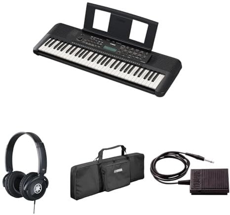 Yamaha PSR-E283 Portable Keyboard for Beginners bundled with HPH-100 Headphones, Keyboard Bag SC-KB630, and sustain Pedal
