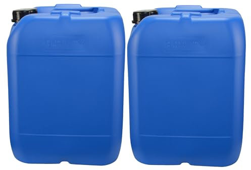 ITP Packaging Plastic Water Storage Containers 20 Litre, Set of 2, Tamper Evident Lids, ideal for Camping, Caravanning, Boating, Water Storage & Transportation (Blue)
