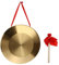 32 cm Gong avec bouquet, Gong Instrument à Percussion en Cuivre, Outil à Percussion de Chapelle, Tam Tam Gong Traditionnel Chinois Outil à Percussion n Cuivre Décoratif pour Maison Bureau Doré