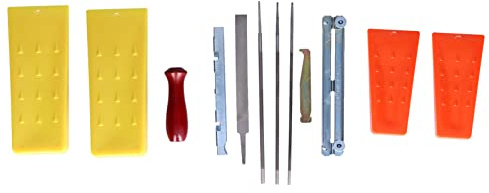 NWVDPQGCZ Chain Saw Sharpening Kit, File Wedge Kit, Chainsaw Sharpening Tools, Tree Felling Wedges with Round Files for Garden Logging/1887