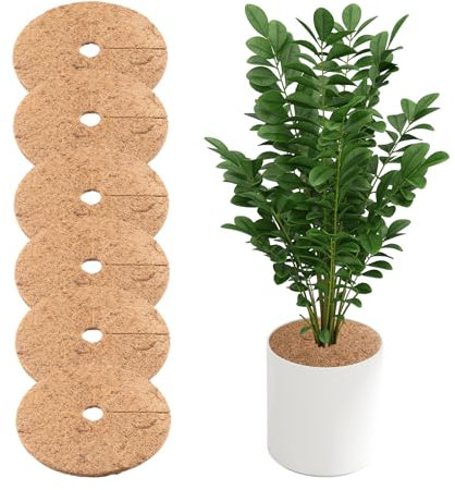 6 Stück Kokosmatte Pflanzenschutz 30 cm, Natürliche Kokosfasermatte verdickt 1 cm, Nachhaltiger Frostschutz & Feuchtigkeitsschutz für Garten, Balkon, Topfpflanzen