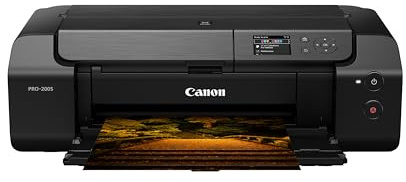 Canon PIXMA PRO-200S Professional 13 Wireless Inkjet Photo Printer with 3.0 Color LCD Monitor, 8-Color Dye-Based Ink, Black