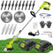 VOERJIA 24V Cordless Telescopic Strimmer - Lightweight Electric Grass Trimmer and Edger with 2x2000mAh Batteries, 6 Metal & 10 Plastic Blades, Ideal for Lawn Care, Weed Control, and Garden Maintenance