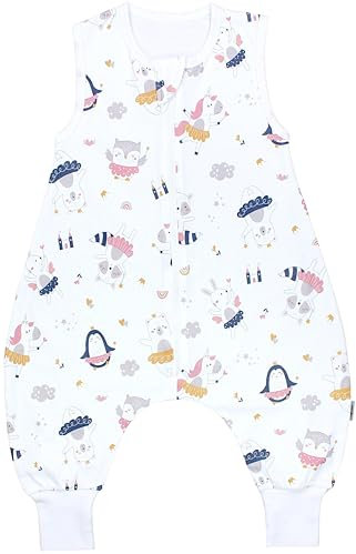 TupTam Gigoteuse à Pied – Turbulette Bébé Été Légère 0.5 TOG, Coton OEKO-TEX, Fées Animaux Jaune Rose Bleu Gris (Fées Animaux), 92-98