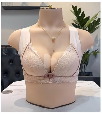 YAYREC Weibliche Schaufensterpuppe，Schneiderpuppe， Weibliche Schaufensterpuppe Oberkörper Schaufensterpuppenständer Realistische Schaufensterpuppe Display Silikon Manequins