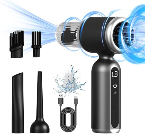 Aspirador de Mano,9300Pa Mini Aspirador Recargable,Aspiradoras de Mano Coche 2 en 1, Aspirador sin Cable para Coche,para Uso en la Oficina,el hogar,la Cocina cocinas y vehículos