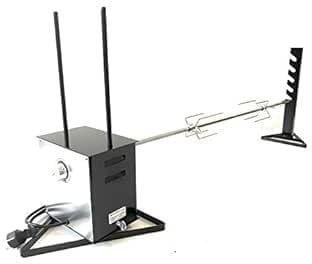 Tournebroche géant 'vitesse variable Broche Acier Inoxydable cm 95 couple fourchettes pour bloquer la viande