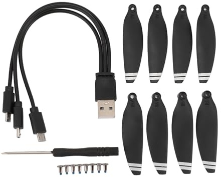 Propellers Ersatzblätter professionelle Lärm -Drohnen -Blätter für die -Serie E88 E58 Drohnenpropellerzubehör Leichter stabiler Kunststoff 5,8 cm 8 Blätter 8 Schrauben enthalten