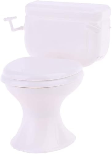 Toilettes de salle de bain miniatures pour maison de poupée blanche, accessoire de meubles de style vintage, accessoires pour maison de poupée