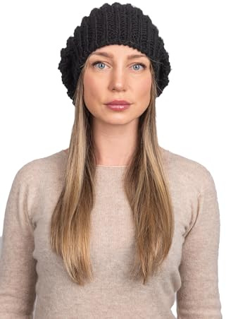 Dalle Piane Cashmere Damen Mütze Woll-Kaschmir-Mix | Warme Kopfbedeckung für Stadt, Sport und Reisen, Herbst und Winter, Einheitsgröße, Geschenk für Sie, Made in Italy