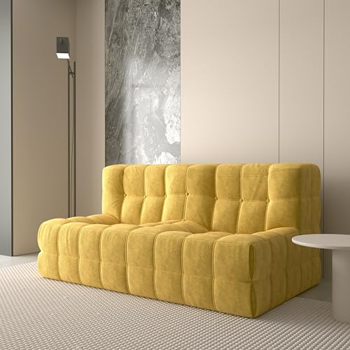 Generisch Bean Bag Chair, Modern Design Floor Sofa, Giant Accent Single Chair for Living Room, Bedroom, Office A,Yellow