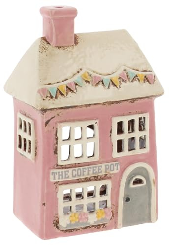 Village Pottery The Coffee Pot Pink Coffee Shop Tea Room Ceramic Tea Light Holder