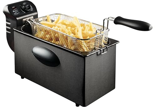 Bestron Titangraue Fritteuse, 3,5 L Kapazität, 2000 W, Cool-Zone-Technologie, Schnelles Aufheizen, Weniger Gerüche, AF357TG