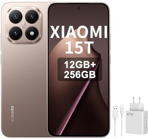 XIAOMI 15T, Smartphone 12+256GB, Display da 6,83 120Hz, MediaTek Dimensity 8400-Ultra, Obiettivo ottico Leica Summilux 50MP, 5500mAh, Garanzia 2 anni,Oro,con caricatore da 67 W