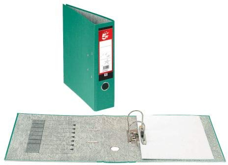 5 Star Files A4 Folders Lever Arch Files (10 Pack) Green 70mm Spine Replaceable Labels Durable Polypropylene Covered Board