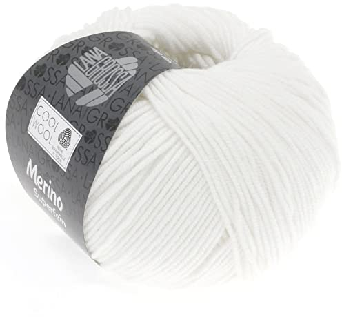 LANA GROSSA Cool Wool Uni | Extrafeine Merinowolle waschmaschinenfest und filzfrei | Handstrickgarn aus 100% Schurwolle (Merino extrafein) | 50g Wolle zum Stricken & Häkeln | 160m Garn FB 431