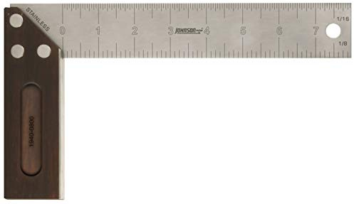 Johnson Level & Tool 1940-0800 Professional Carbonized Bamboo Try Square, 8, Bamboo Finish, 1 Square