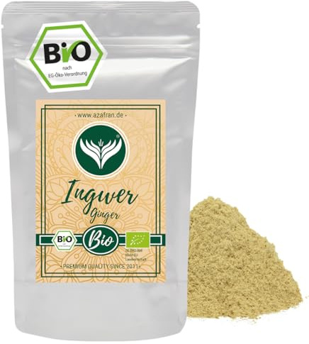 Azafran BIO Ingwer, Ingwerpulver, Ingwerwurzel zu Pulver (Ginger Powder) gemahlen 500g