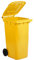Poubelle chariot pour la collecte différenciée des déchets Mobil Plastic 240 L pour usage extérieur - jaune (UNI EN 840)