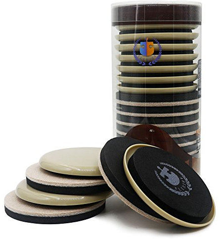 Möbel-Umzugsset rund (16-teilig) für Teppich- und Hartbodenoberflächen, Filzgleiter geeignet für alle Möbelgleiter