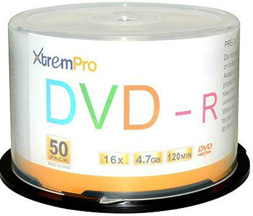 XtremPro DVD-R 16X 4.7GB 120Min DVD Blank Discs in Spindle (50)