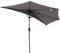 Angel Living Half Circular Parasol, Sombrilla Semicircular 270cm de Acero, Mástil Central de Acero de 38 mm, Para Jardín Patio (Gris)