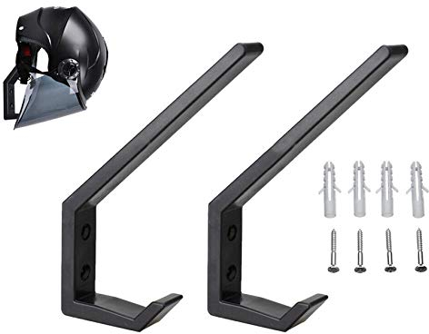 SMTHOME 2PCS Motorcycle Helmet Holder Hook Jacket Bags Wall Mount Display Rack Hanger