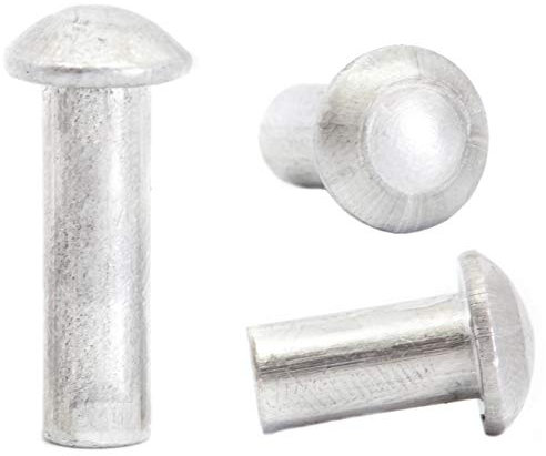 M2 (2mm x 10mm) Aluminium Solid Round Head Rivets DIN 660 (Pack of 20)