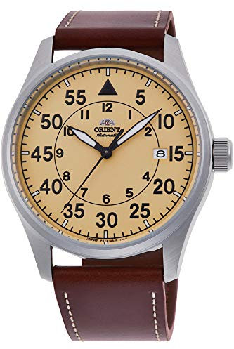 Orient Herren Analog Automatik Uhr mit Leder Armband RA-AC0H04Y10B
