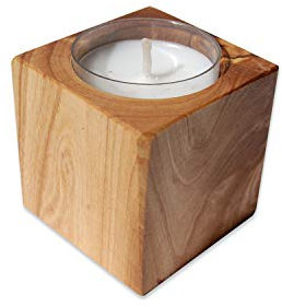 D.O.M.® Kerzenhalter CUBO aus Olivenholz einzeln oder im Set (Einzeln)