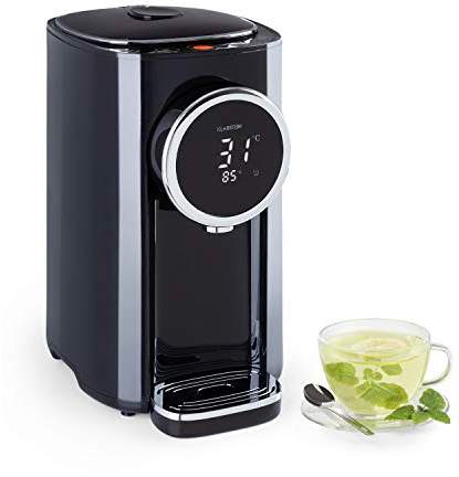 Klarstein Hot Spring Plus - Distributeur d'eau chaude : réservoir d'eau: 5L, écran LCD, températures: 45-95 °C, réservoir d'eau en inox, sécurité enfants et anti-surchauffe, noir