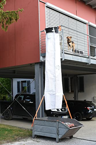 Schuttrutsche 3m | Flexible 3 Meter Schlauch, hohe Stabilität, einfache Installation | Bauschuttrutsche inkl. Einfülltrichter und 4X Spanngurt optimales Set (3 Meter)