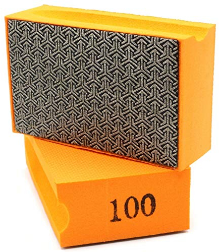 1x Schleifschwamm Körnung 100 Handschleifpad Diamantpad Schleifpad zum schleifen oder entgraten von Fliesen, Keramik, Glas, Marmor, Natur- oder Kunststein