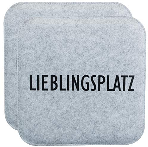 Brandsseller Wende-Sitzkissen Filz zweifarig Eckig Stuhlkissen Sitzpolster Auflagen - 35 x 35 x 1,0 cm (2er-Vorteilspack, Lieblingsplatz Anthrazit/Grau)