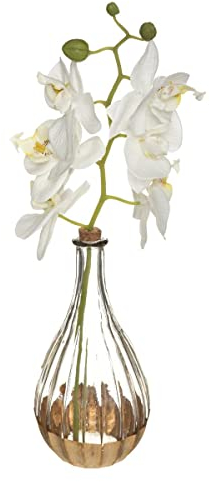 Atmosphera - Künstliche Orchidee Edi - Glasvase - H40 cm - Weiß