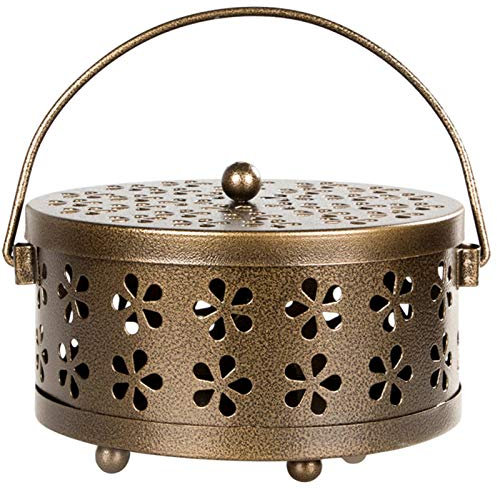 Magent Support de Bobine de Moustique Vintage Boîte de Bobine de Moustique, Porte-encens Portable Creuse en Métal de Conception, Anti-brûlure