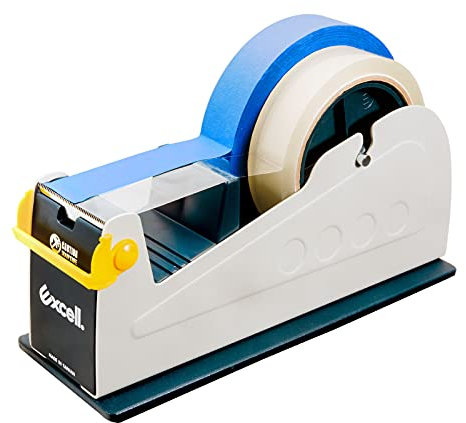 Excell Hochwertiger Tisch-Klebebandabroller (bis zu 2breit), beschwerter Boden für eine Hand, stabiler Metallsockel erhältlich für schwere Beanspruchung, Verwendung für Zuhause, Büro und Lager