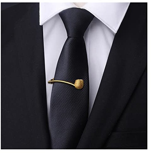Pinces à cravate pour hommes de luxe avec coffrets cadeaux Unique Silver Anchor Cravate Pin Lunettes classiques Fermoir à cravate pour Business Wedding Pipe dorée
